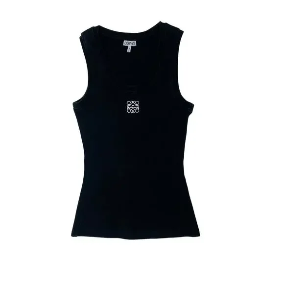 Loewe Black Anagram Logo Ribbed Tank - Picture 1 of 4